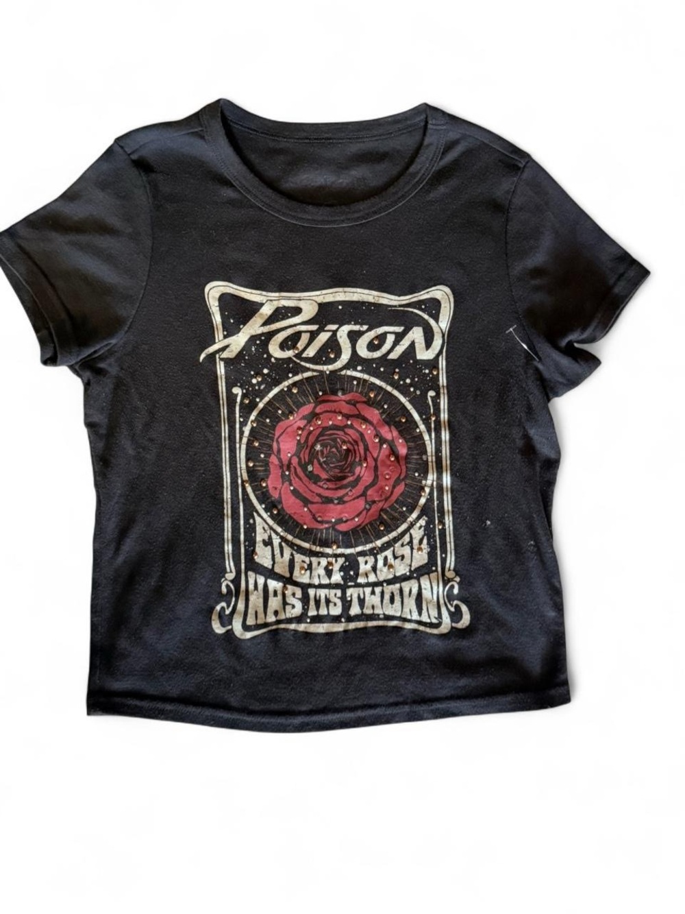 Poison Rose Graphic Tee - Black with Red Rose
